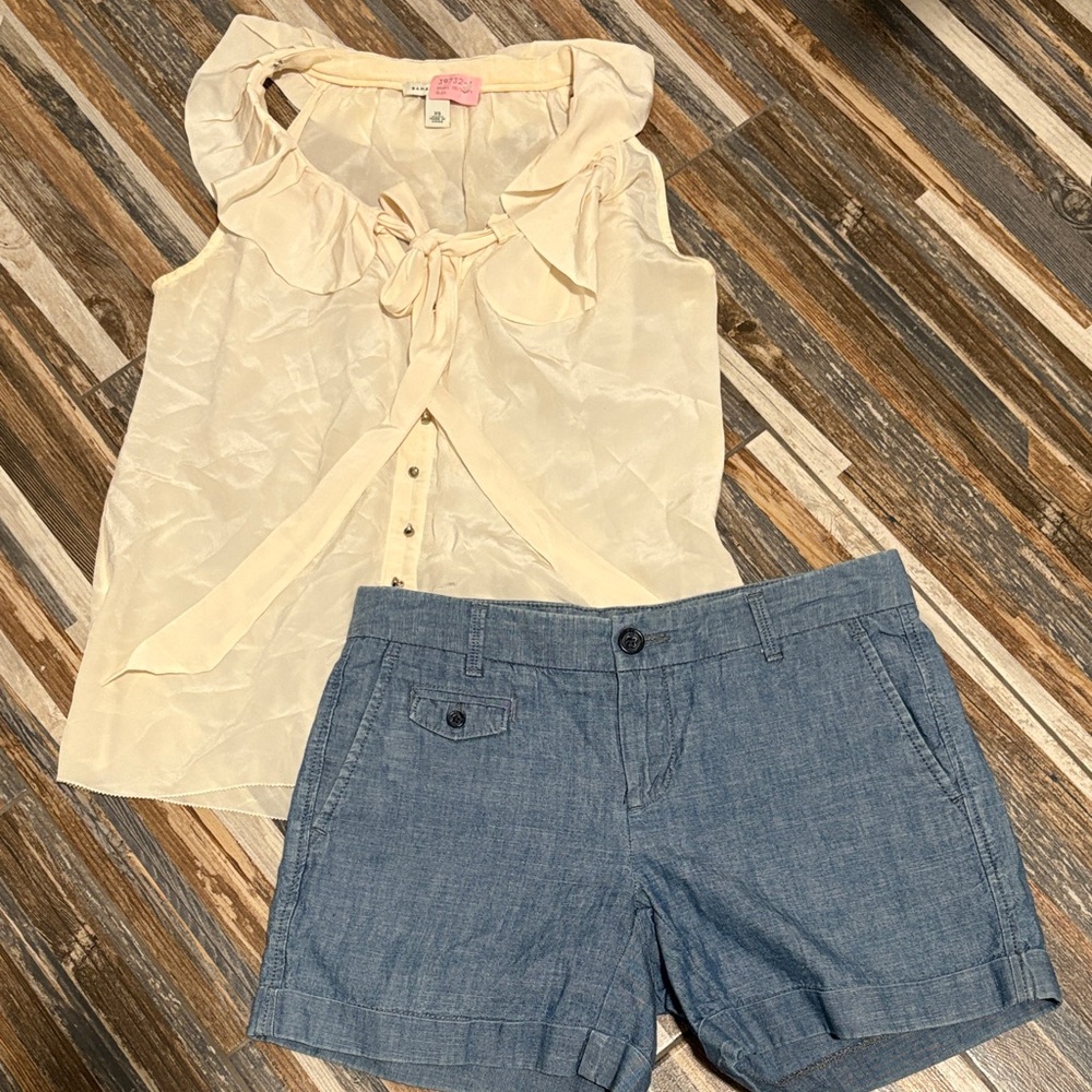banana republic blue and beige matching set